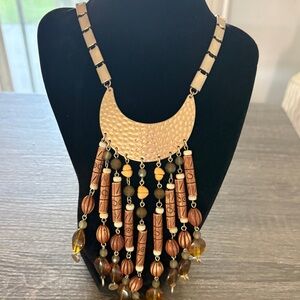 Brown and Gold Statement Necklace